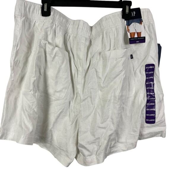 Gap Womens Linen Pull On Shorts Elastic Waist White NWT Pocket Drawstring XXL 2X - Picture 13 of 16